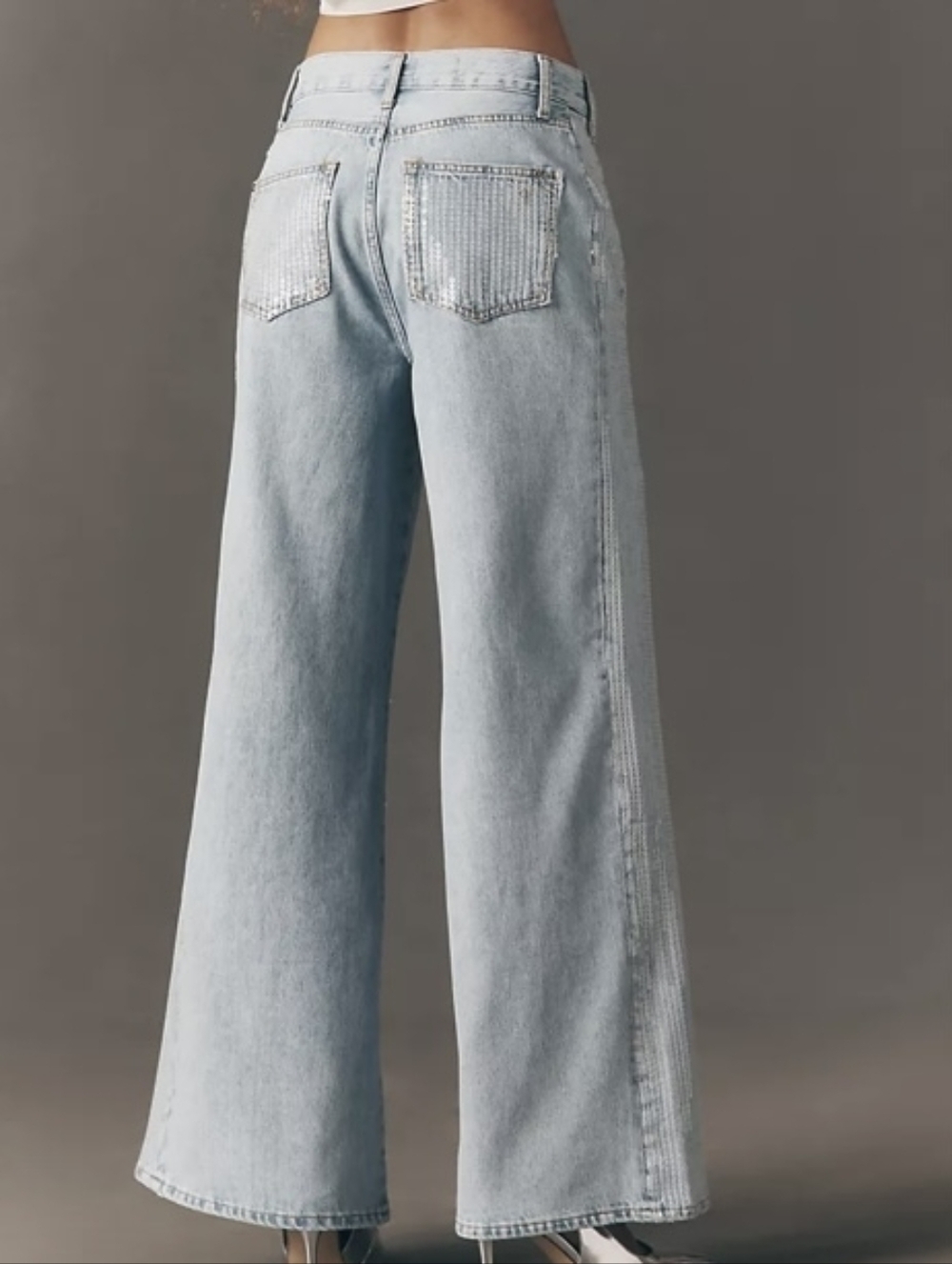 PILCRO By Anthropologie | Sequin High-Rise Wide Leg Jeans - Picture 8 of 16